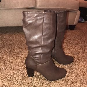 Brown midcalf boots